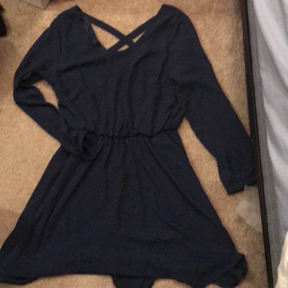Long sleeve chiffon dress